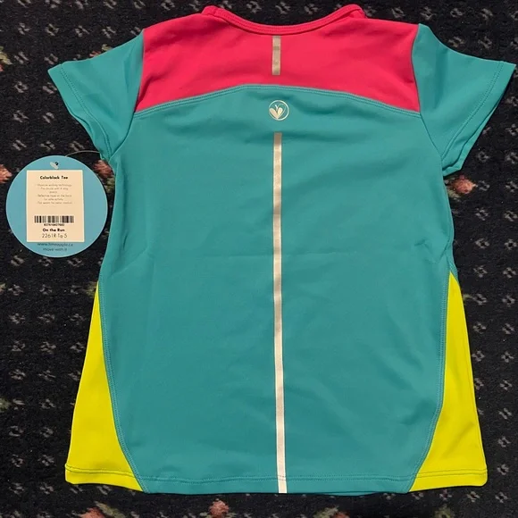 Limeapple Sport Kids Swim Shirt - Teal, Red, and Yellow girls size 5 - Picture 3 of 3